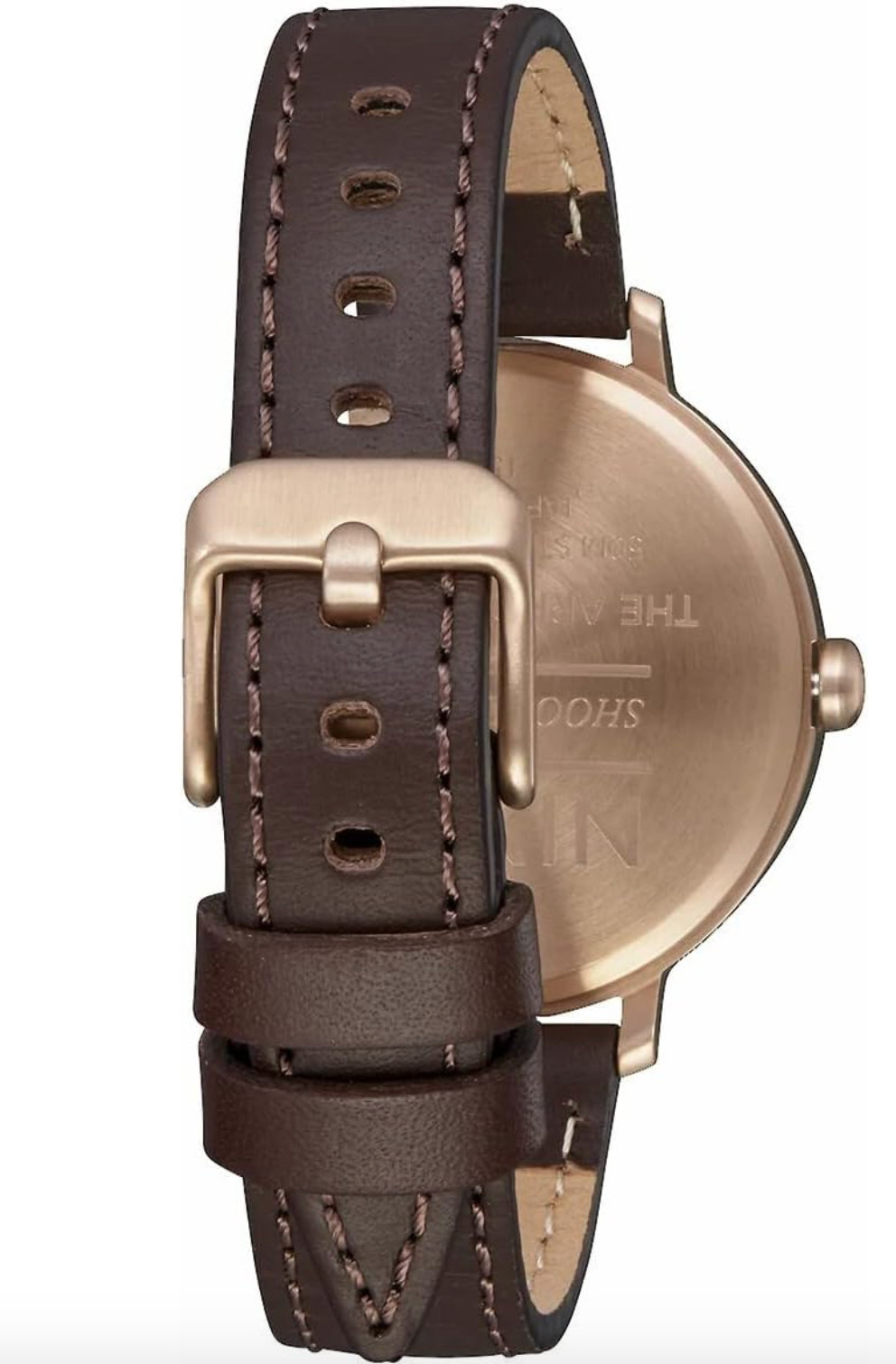 Nixon Arrow Rose Gold & Silver Watch, Brown Leather Strap, 38mm, A1091 2369, NIB