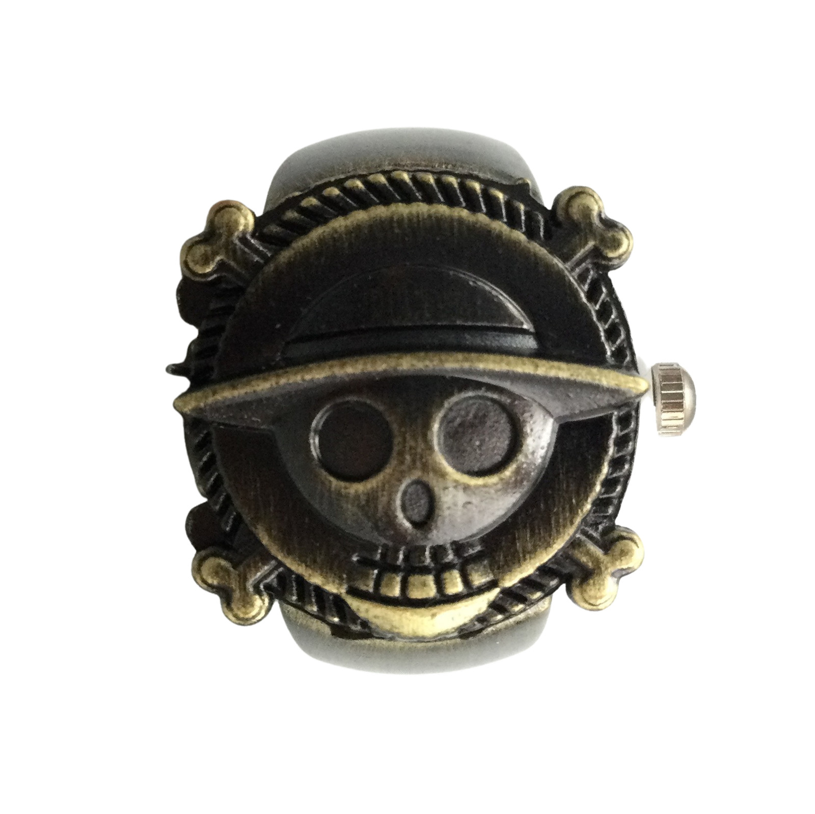 New Hidden Dial Ring Watch Anime Skull Pirate Straw Hat GOMIA Stretch Band