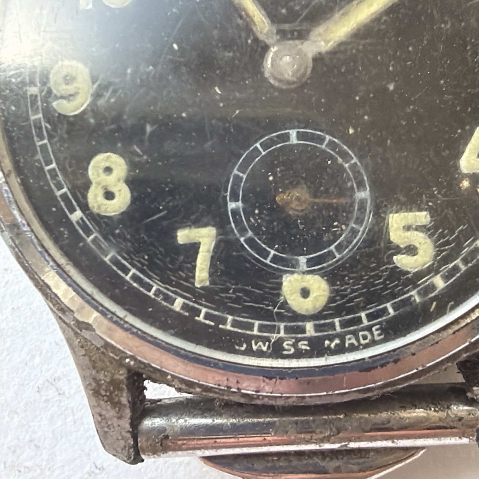 AV11 Remington Military Style Lumed Mens 33mm Mechanical Watch For Repair As Is