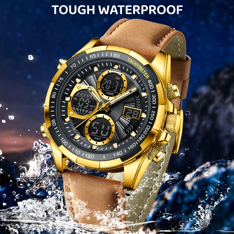 Luxury Men Watch Quartz Digital Analog Luminous Waterproof Business Wristwatch