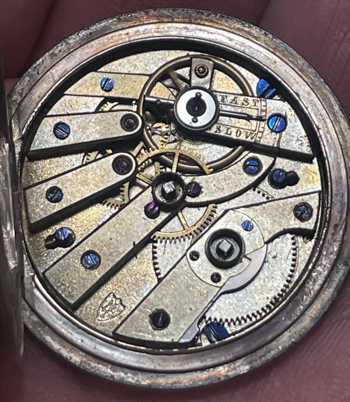 Antique Sterling Silver Half Hunter Pocket Watch Swiss Cylinder c. 1880s