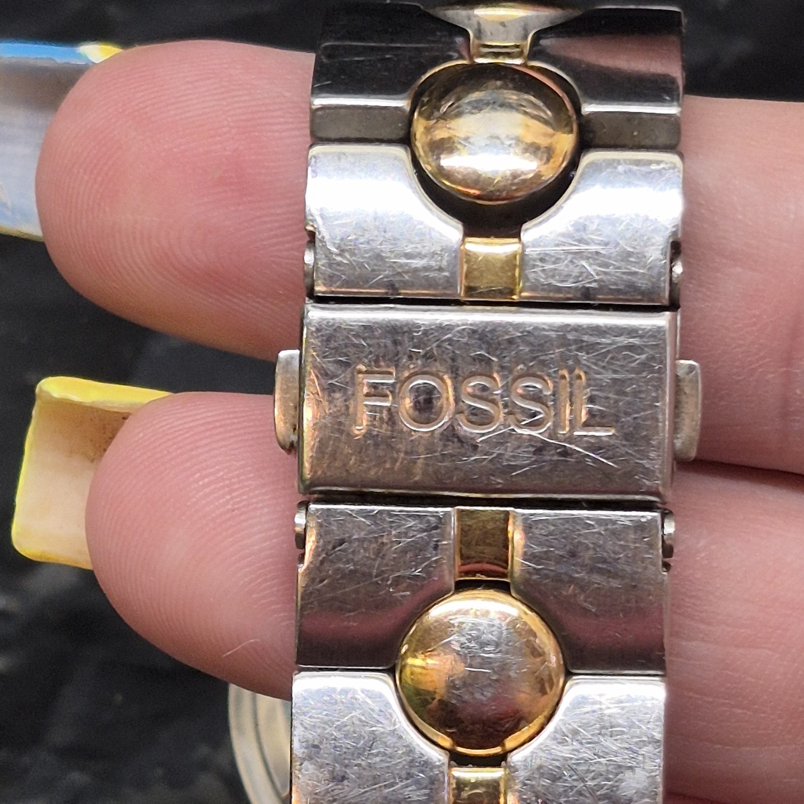 Fossil Arkitekt FS2934 Watch Two-Tone Stainless Steel Chronograph Works Read