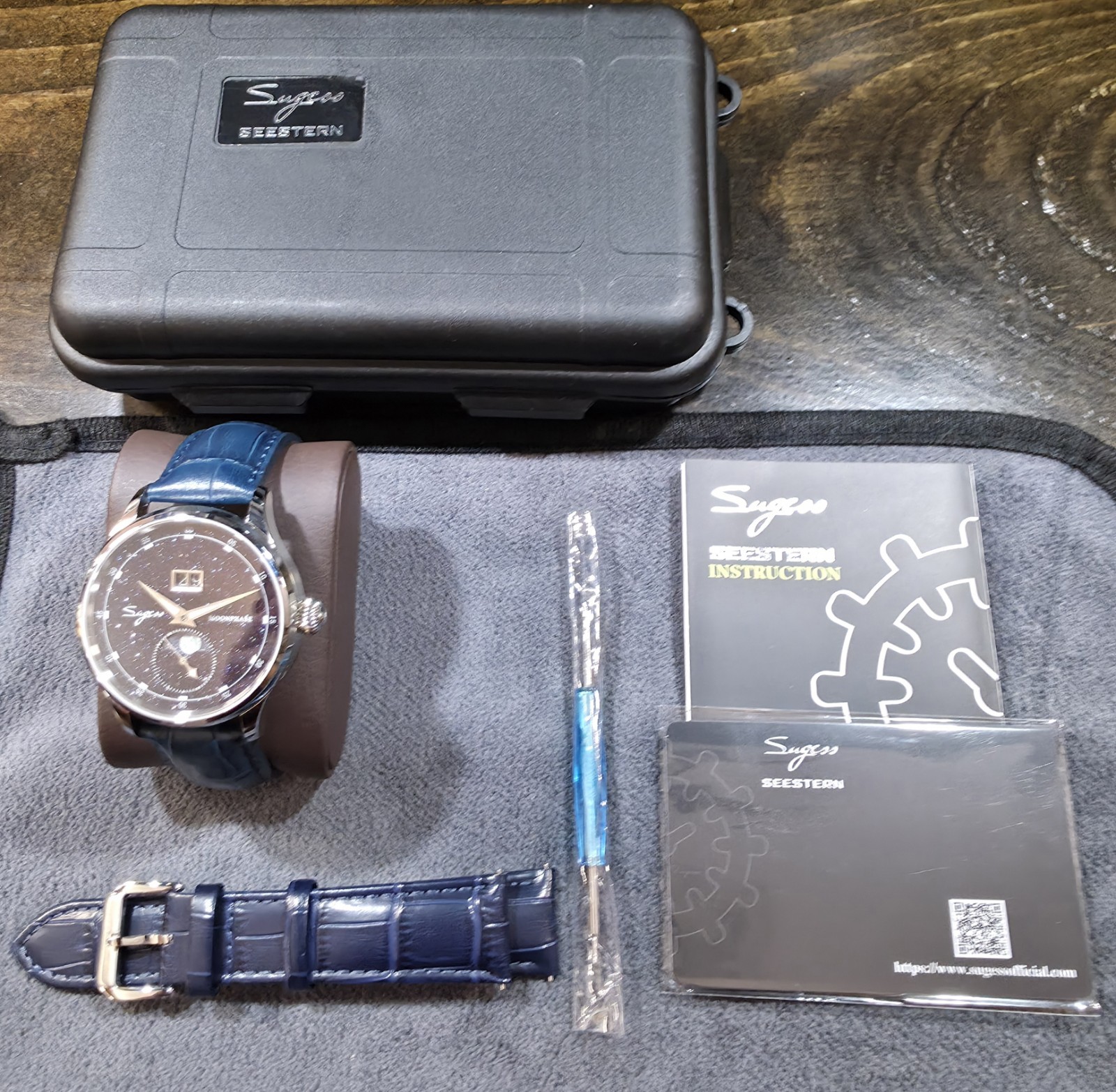 Sugess ST2528 MoonPhase Master Automatic Men’s 41mm Watch New w/ Extra Strap