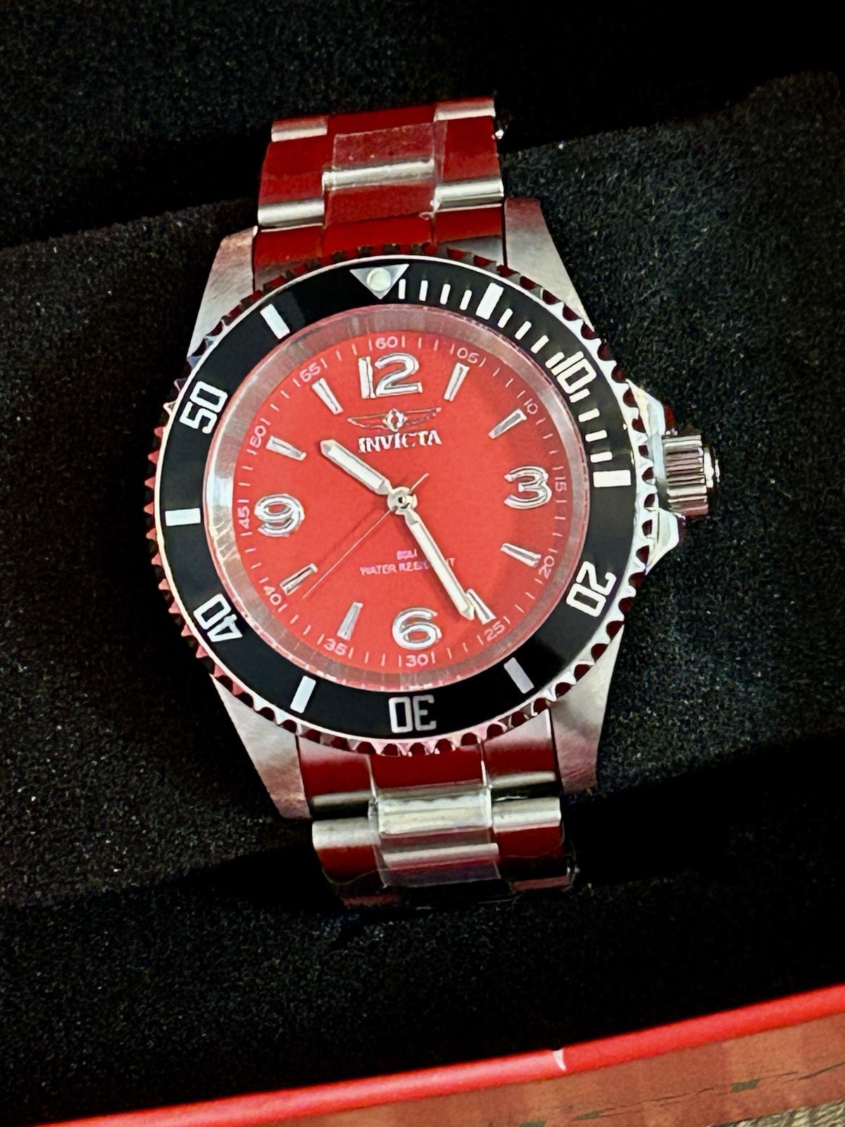 Invicta Specialty Rowan, 40mm, 8.5”, WR 50m, New/Box/3yr Wnty, Red Dial, (49350)