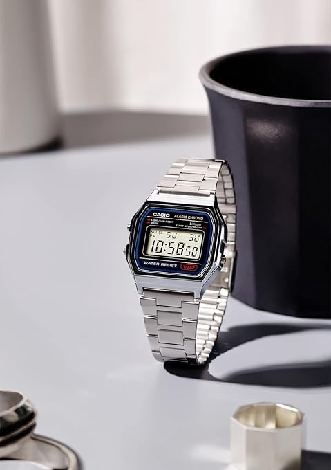 CASIO A158WA-1JH Classic Digital Watch Stainless Steel Band Unisex A158WA-1