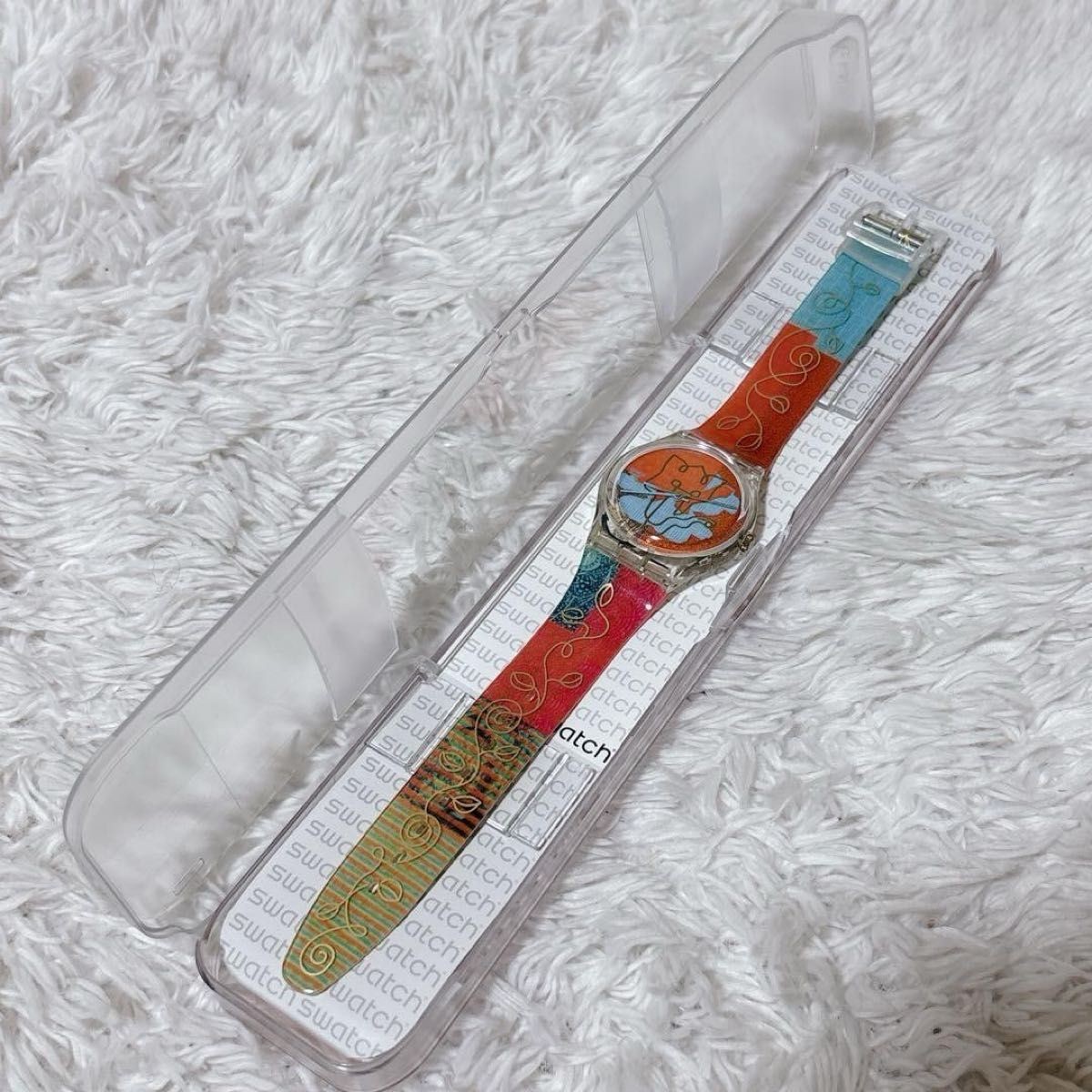 SWATCH GK310 MADAN wristwatch working with case designer art watch quartz skelet