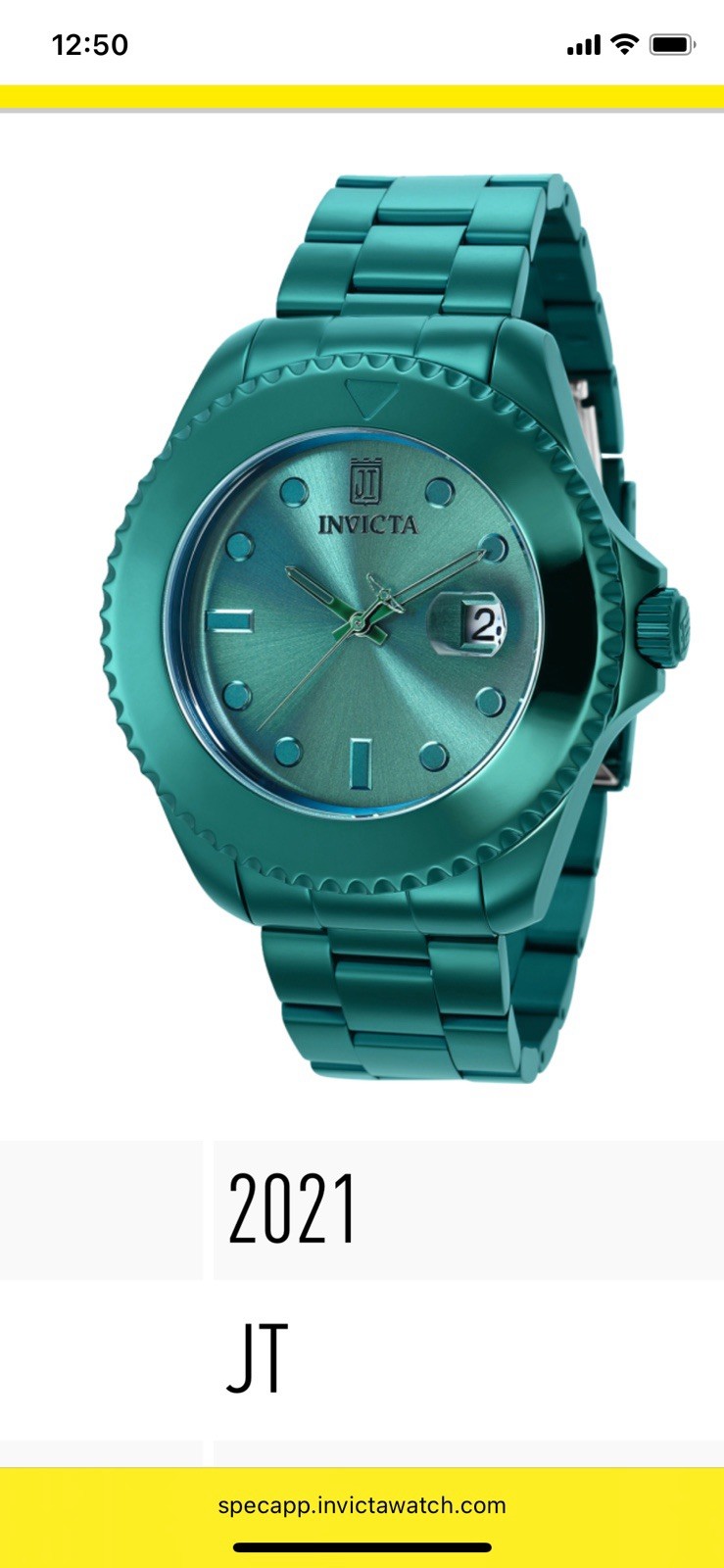 Invicta 47mm Jason Taylor Pro Diver LE Automatic Green Tone Watch, Model #38049