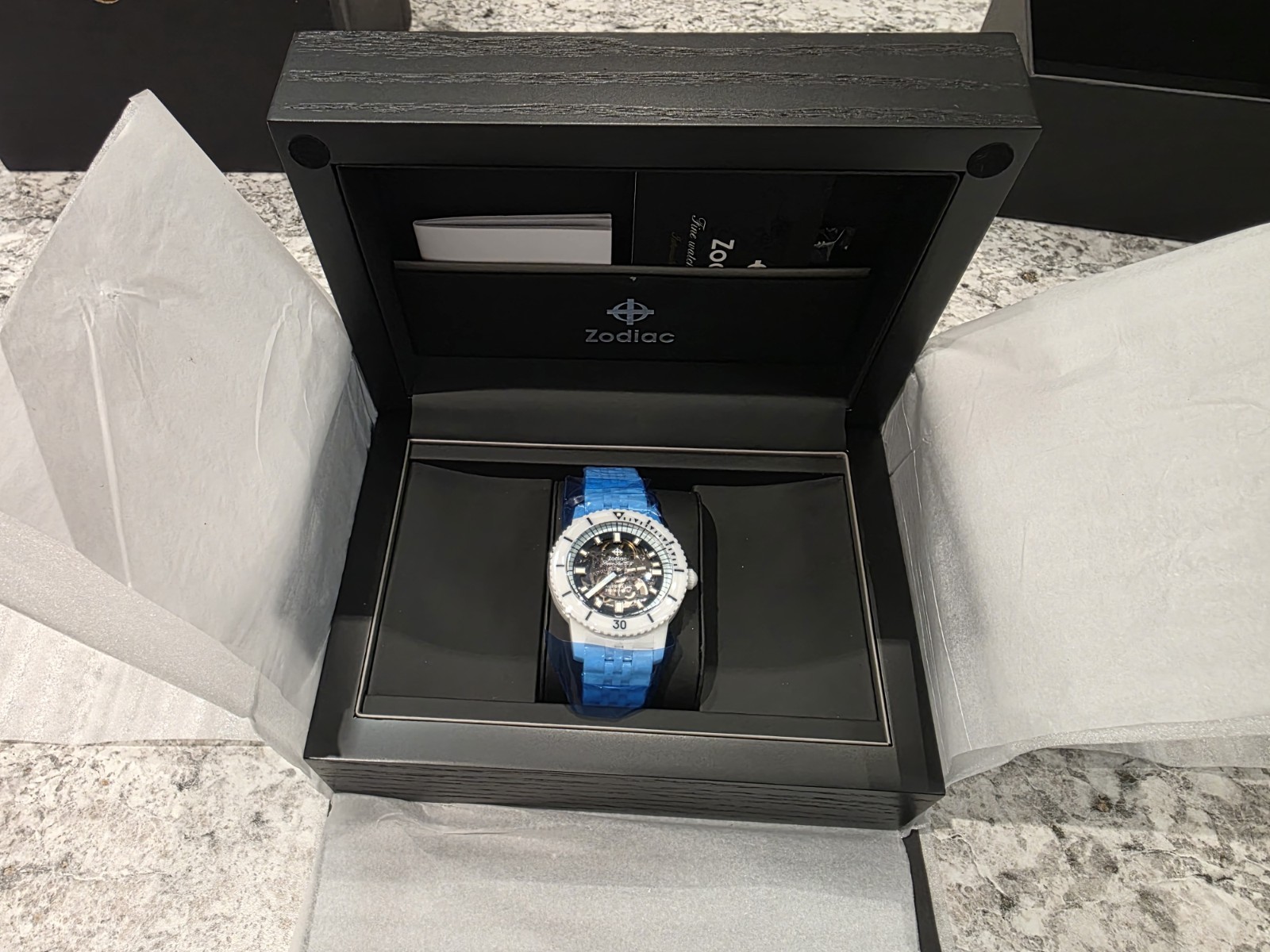 Zodiac Super Sea Wolf Ceramic Compression Diver Skeleton Dial Automatic Watch