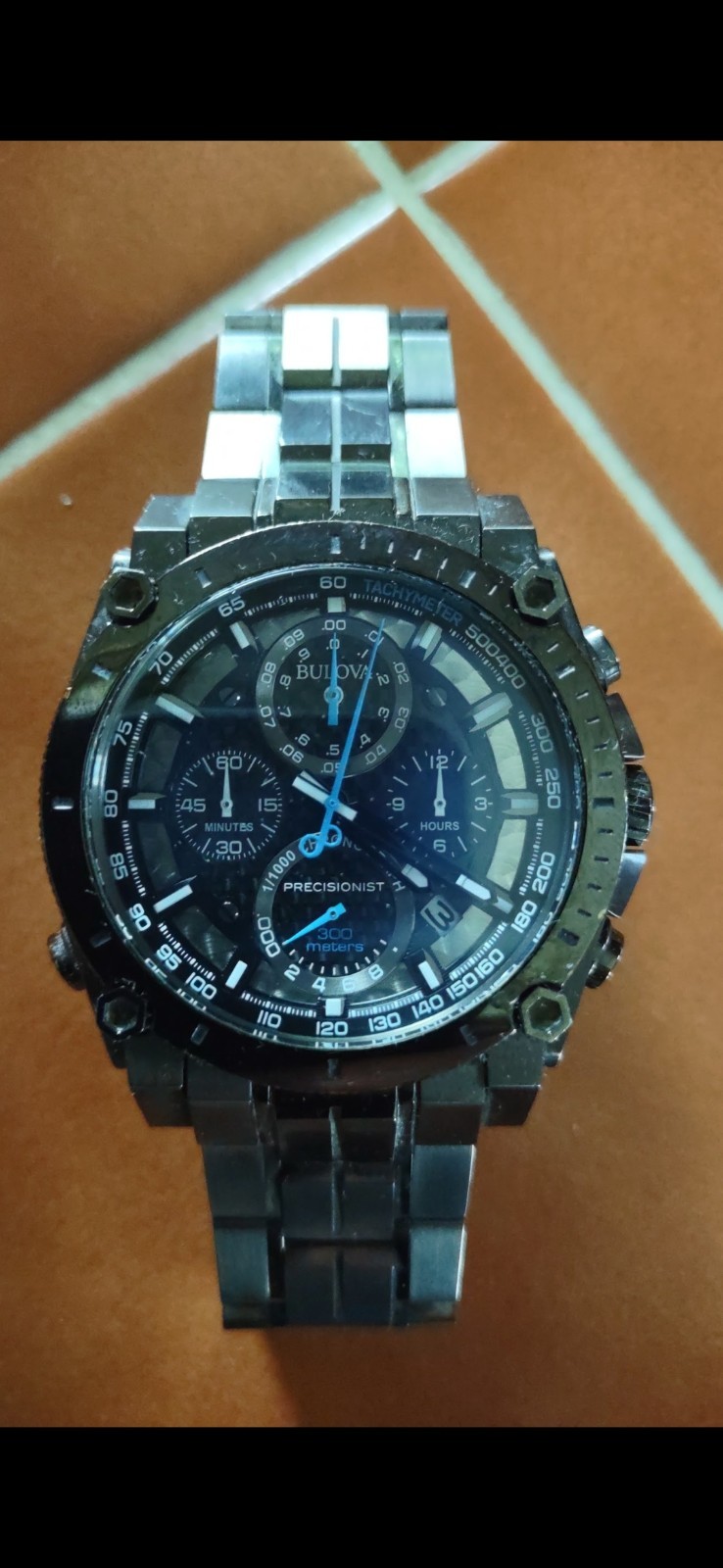 Bulova Precisionist Black/Blue Men’s Watch – 98B343