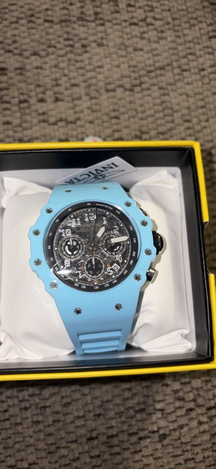 Invicta Reserve Men’s Quartz Chronograph 52mm Blue Silicone 50m Date