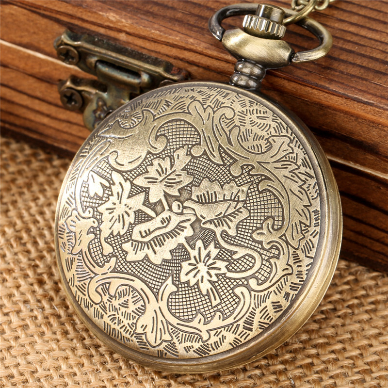 Diamond Handicraft Two Owls Pattern Quartz Pocket Watches for Women Men Gifts