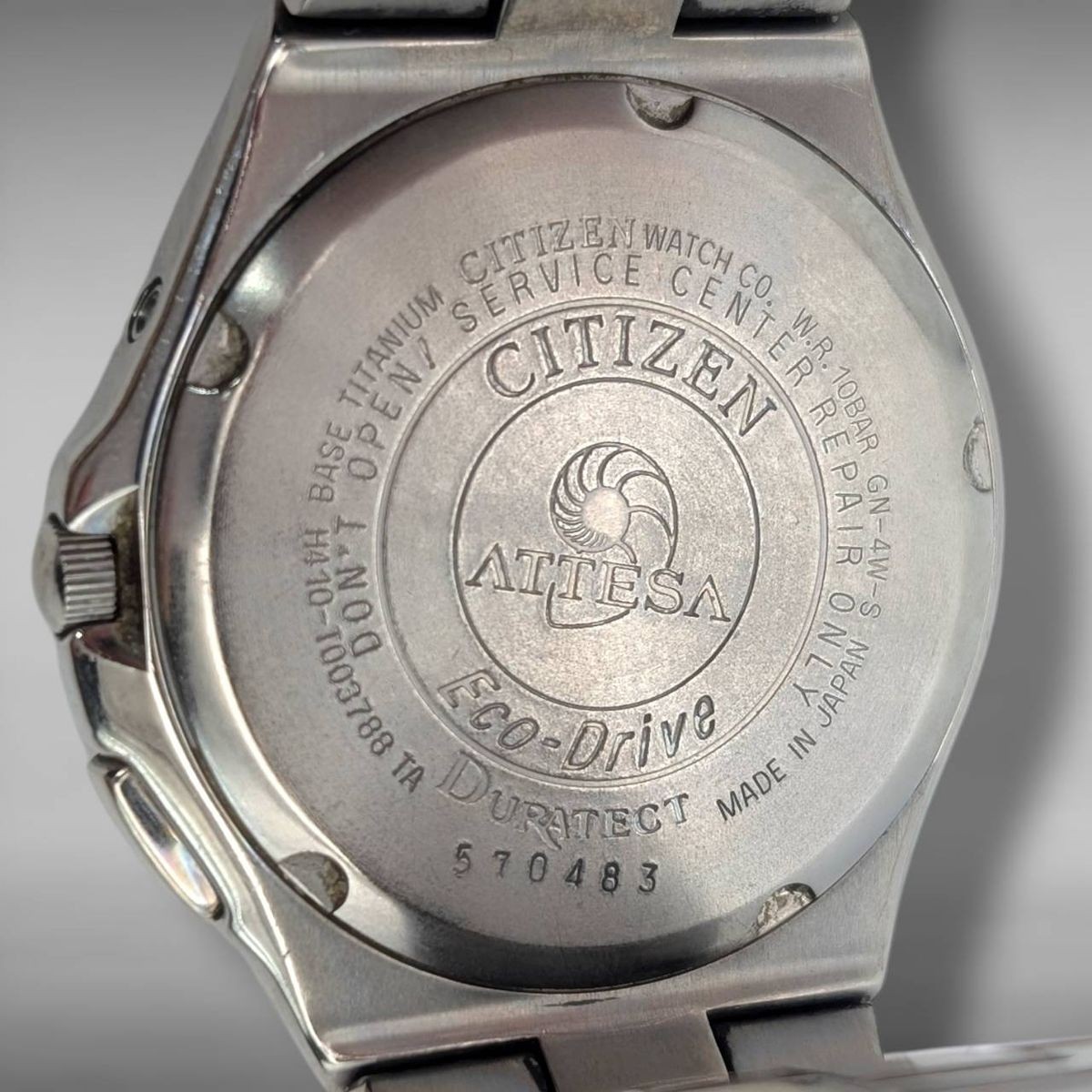 Citizen Attesa H410-T003788 Eco-Drive Radio Date White Dial Titanium Watch Japan