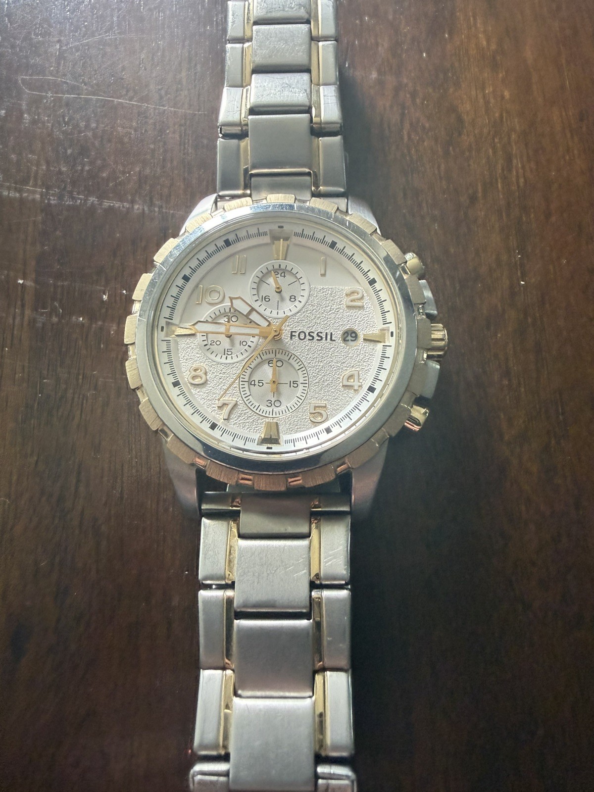 Fossil Men’s Dean 45mm Quartz Chronograph Watch FS4867IE NEEDS WORK!
