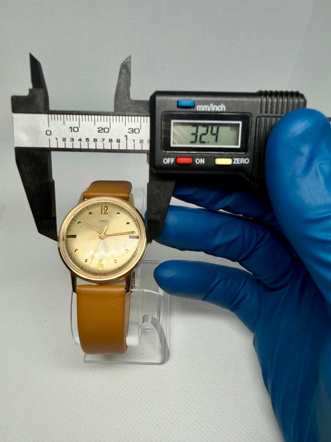 Vintage 1967 Timex Marlin Mechanical Watch Gold Tone 32mm Cleaned Lubed