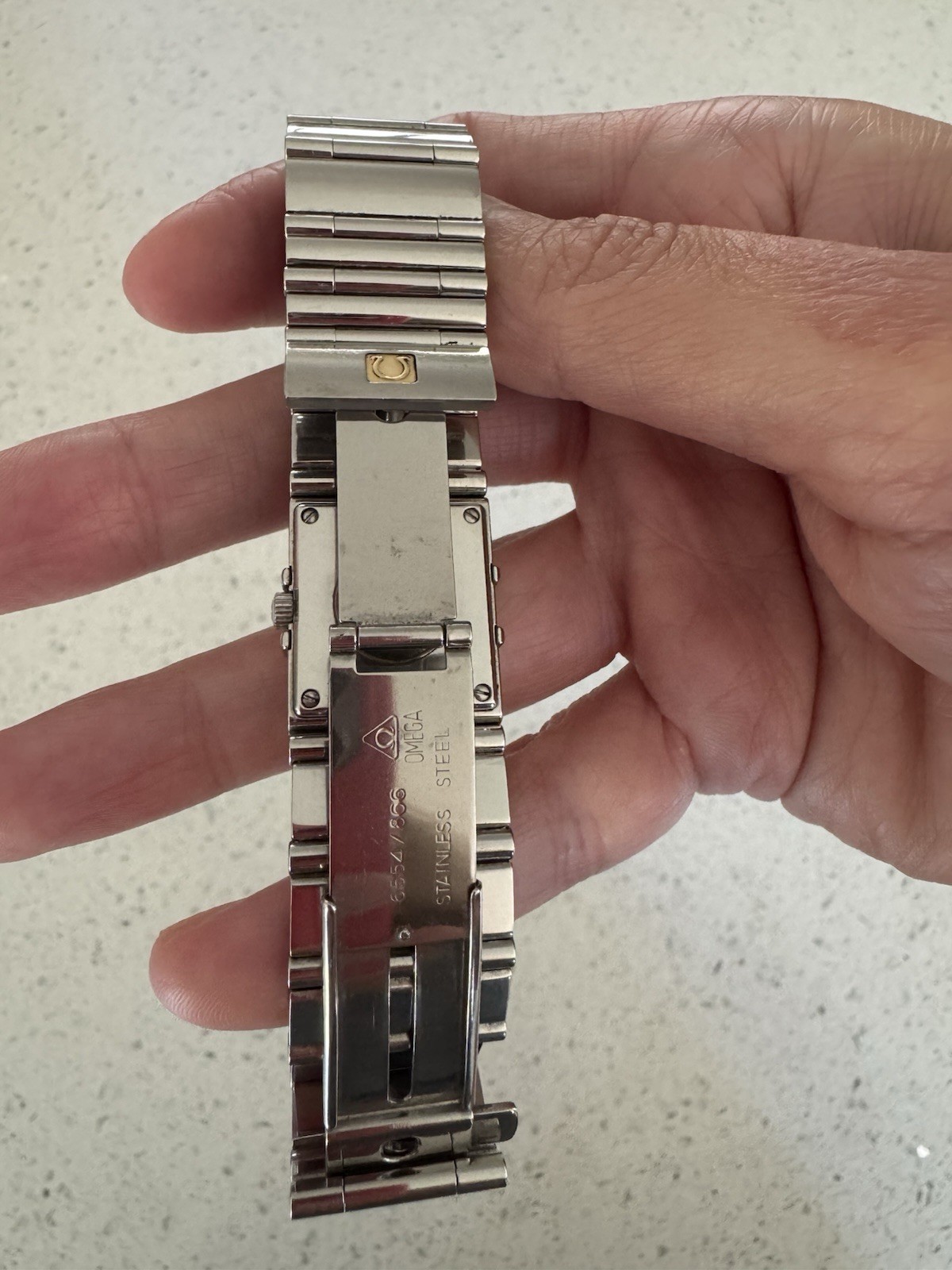OMEGA Constellation Carre Quadra Diamond Bezel Qz Ladies Watch