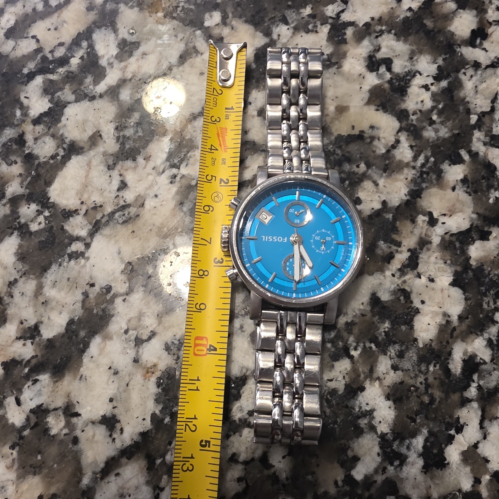 RARE Women’s Fossil BOYFRIEND CHRONO watch STAINLESS TURQUOISE