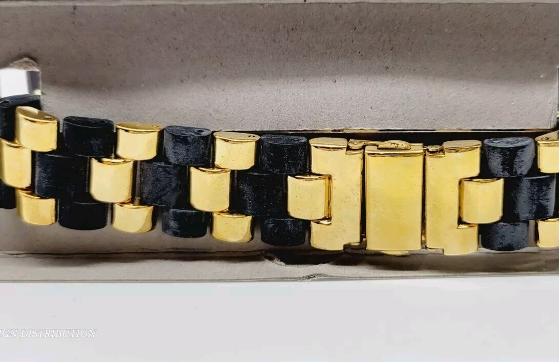 Mark by Avon Watch Perfect Timing Gold tone & Black Band 2013 New Battery