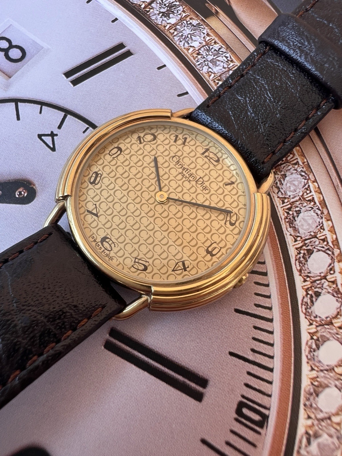 Vintage Christian Dior Gold Plated Watch | Step Case & Swiss Quartz Movement