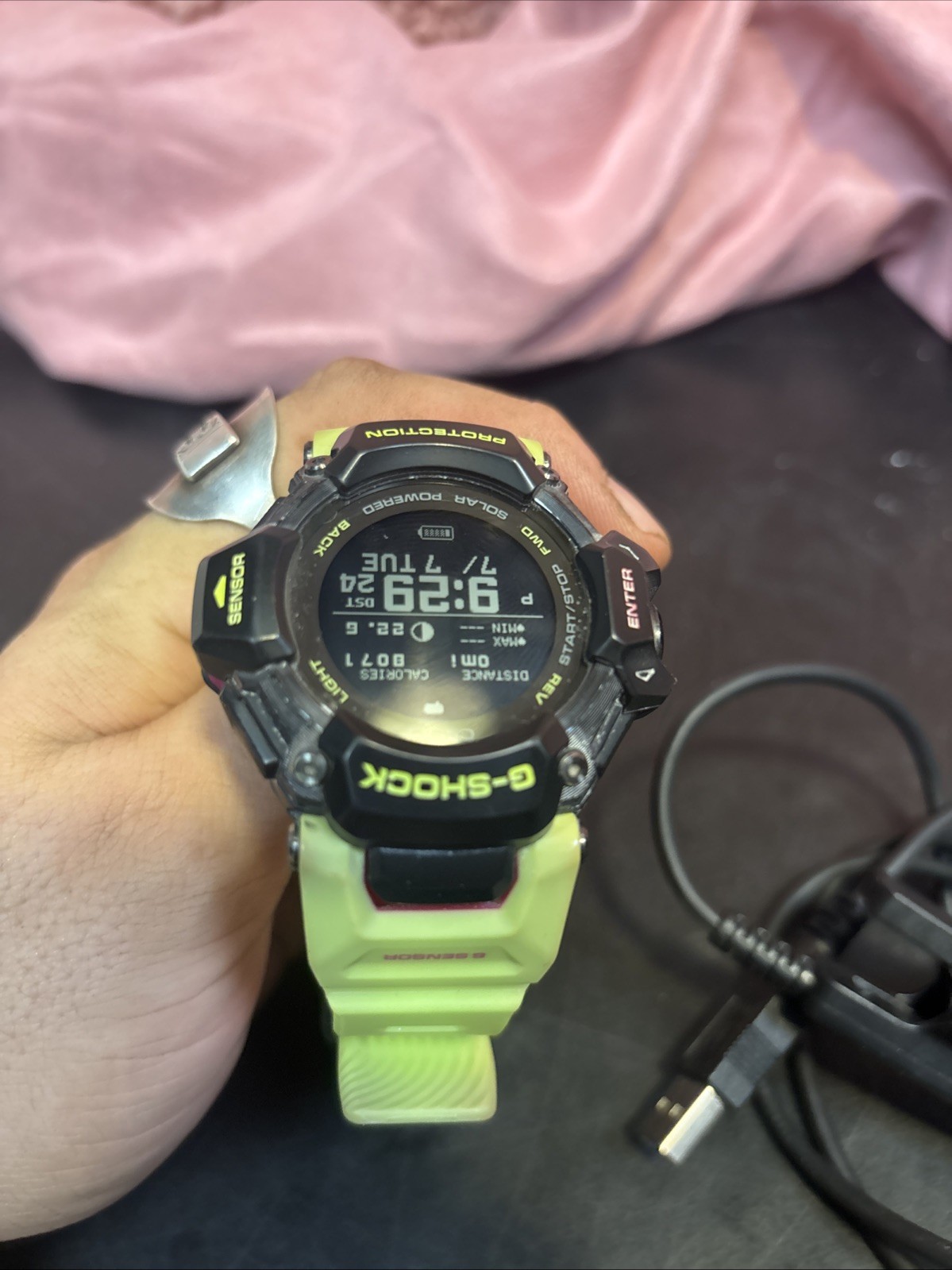Casio GBD-H2000-1A9JR Rubber 55mm Black Dial Solar 2000 Wristwatch #2nW2948