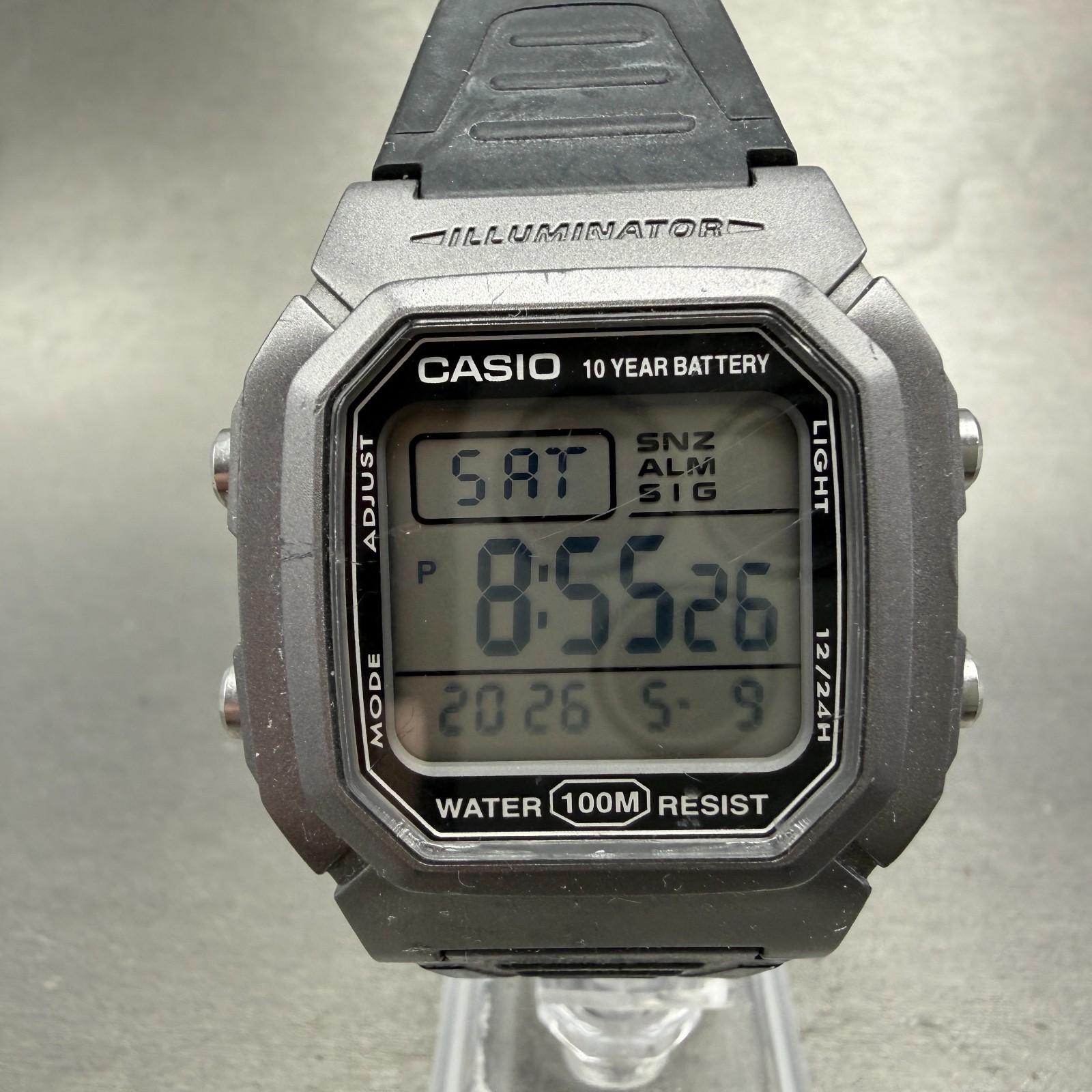 Casio W-800HM Watch Men 37mm Digital Black Silver Alarm Chrono 3240 New Battery