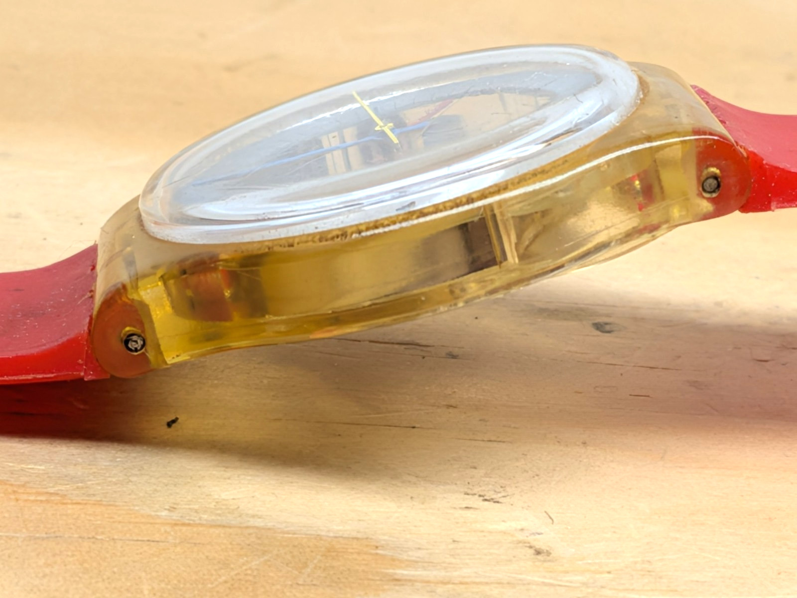 Vintage Swatch Watch red / clear case