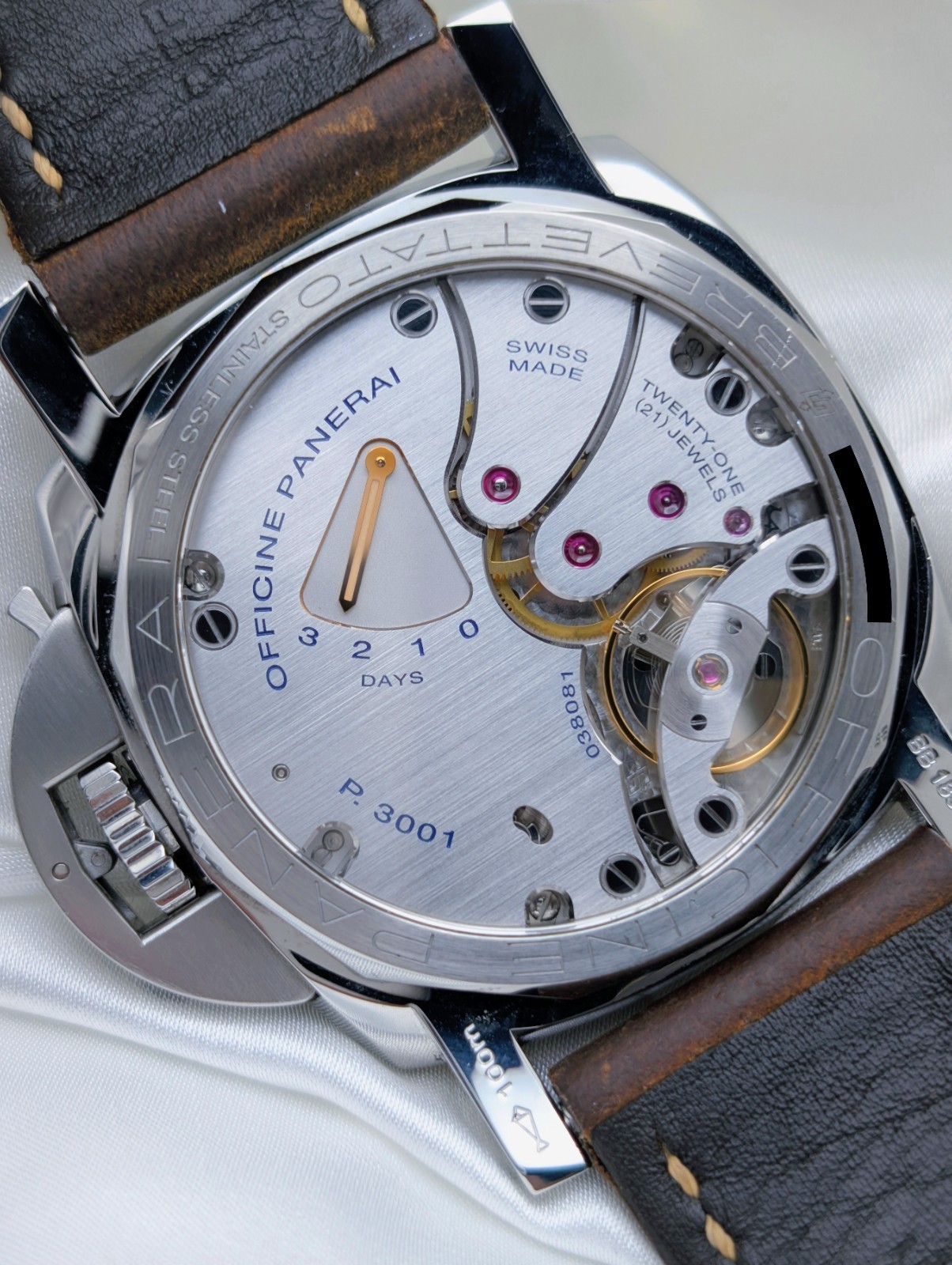 Panerai Luminor Marina 1950 3 Days Black PAM00422 47mm Leather Strap Full Set