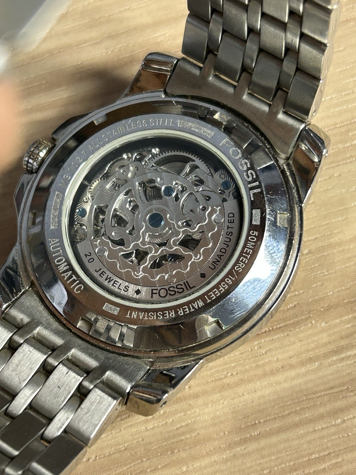 Fossil ME1027 Automatic Self-Winding Skeleton Dial SS Bracelet 45mm 50m