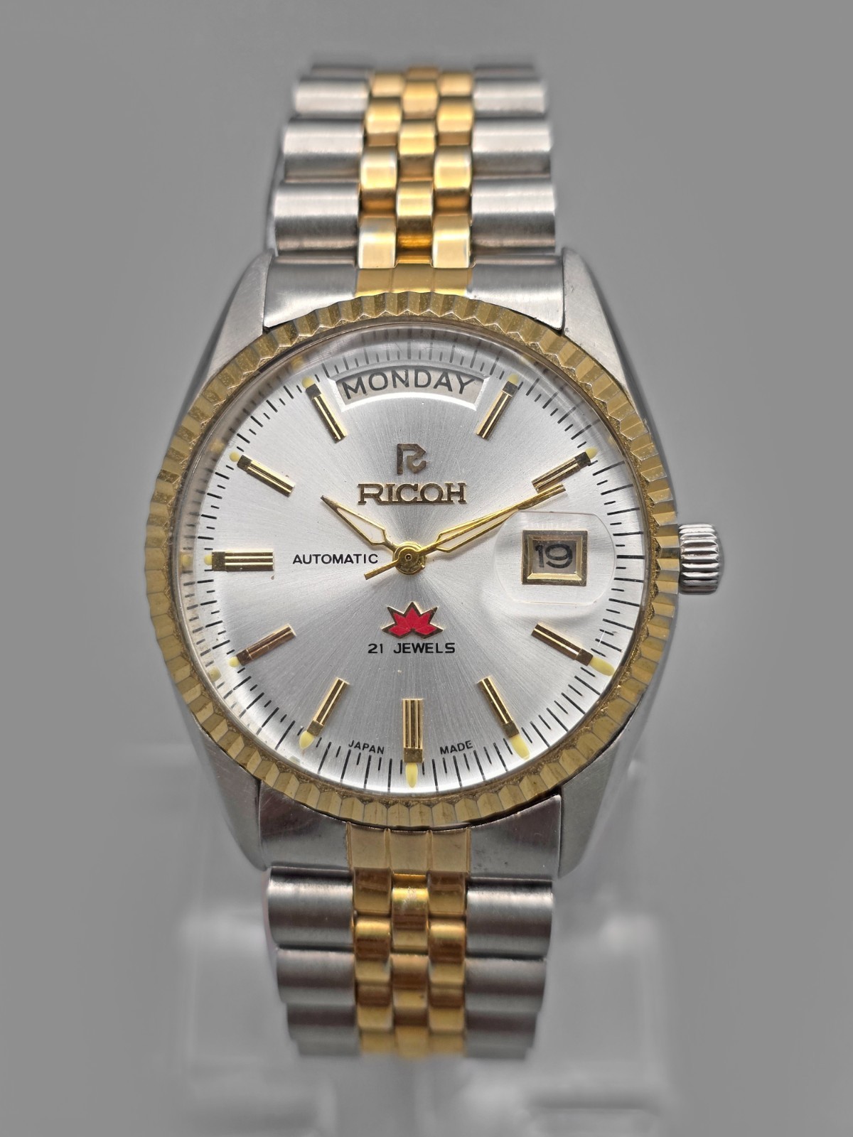 Ricoh President Automatic 21 Jewels Two-Tone White Dial Japan Made Men’s Watch