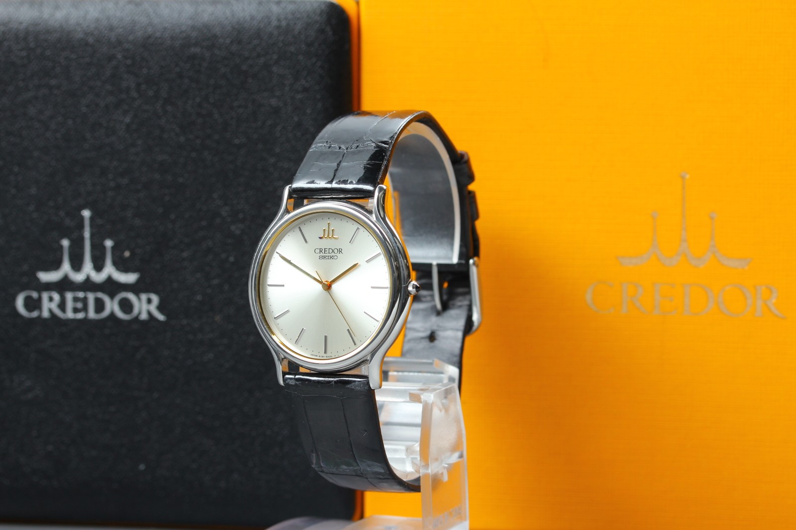 Full Set [Near MINT] SEIKO CREDOR 8J81-6A30 32mm Silver Dial Quartz Men’s Watch