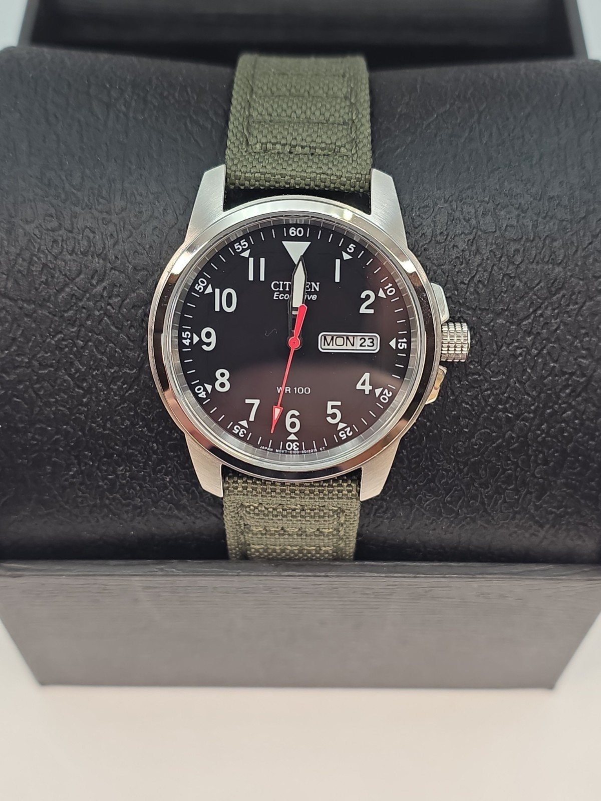 Citizen Military Army Green Nylon Strap Men’s 100M Eco Drive Watch