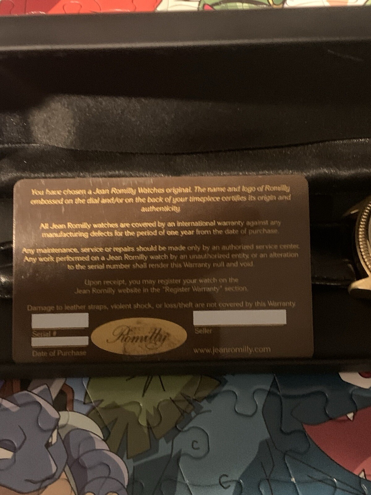 Jean Romilly Watch W Certificate. Never Worn. Custom Made. 1 Of 1. 2016
