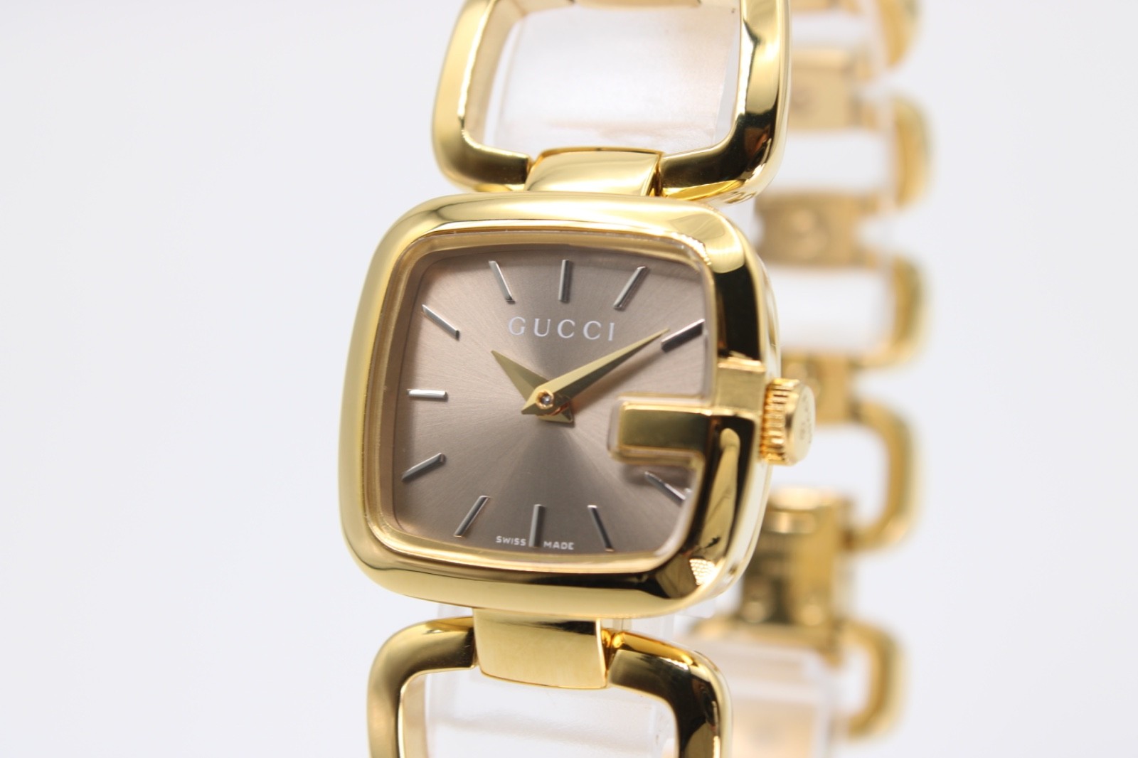 GUCCI YA125511 G- Brown Sunbrushed Dial Ladies Watch 24mmx22.5mm