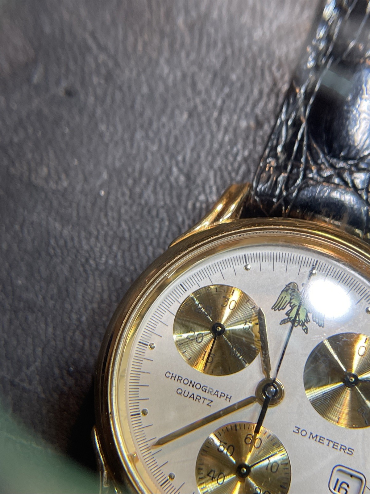 The Franklin Mint Swiss Made Chronograph Quartz Watch (30 Meters) Running
