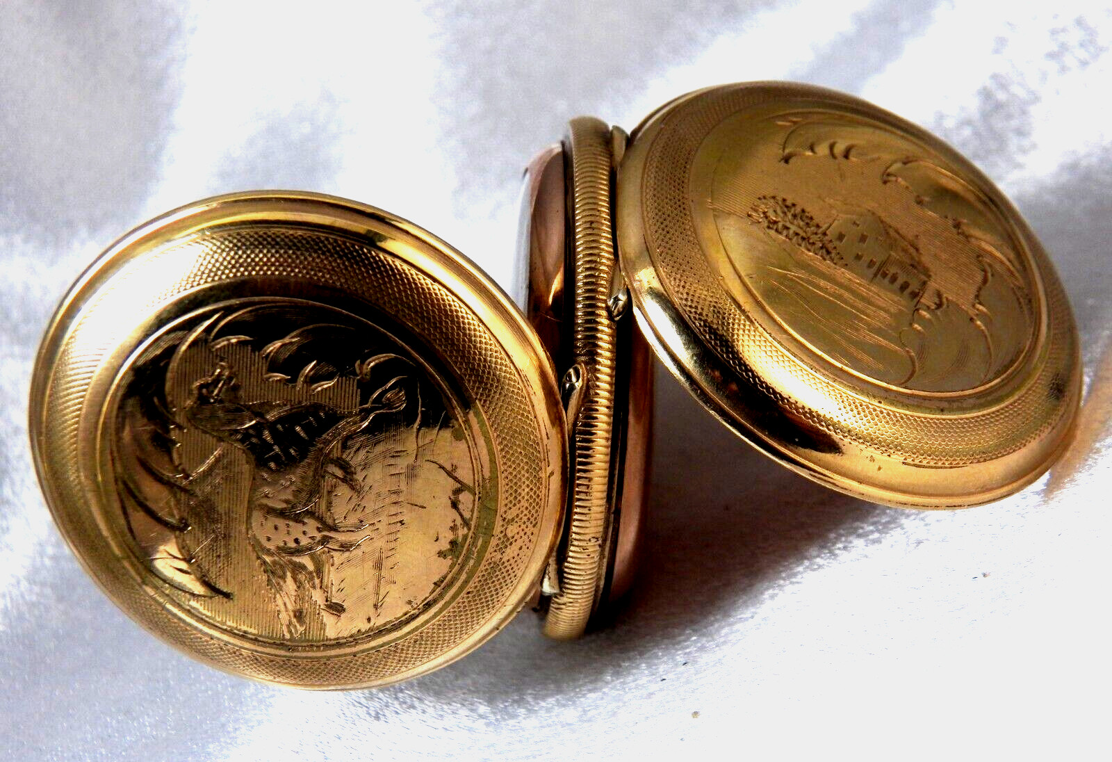 Antique Pocket Watch Hunting Case GF 10S Key Set Key Wind Gorgeous!