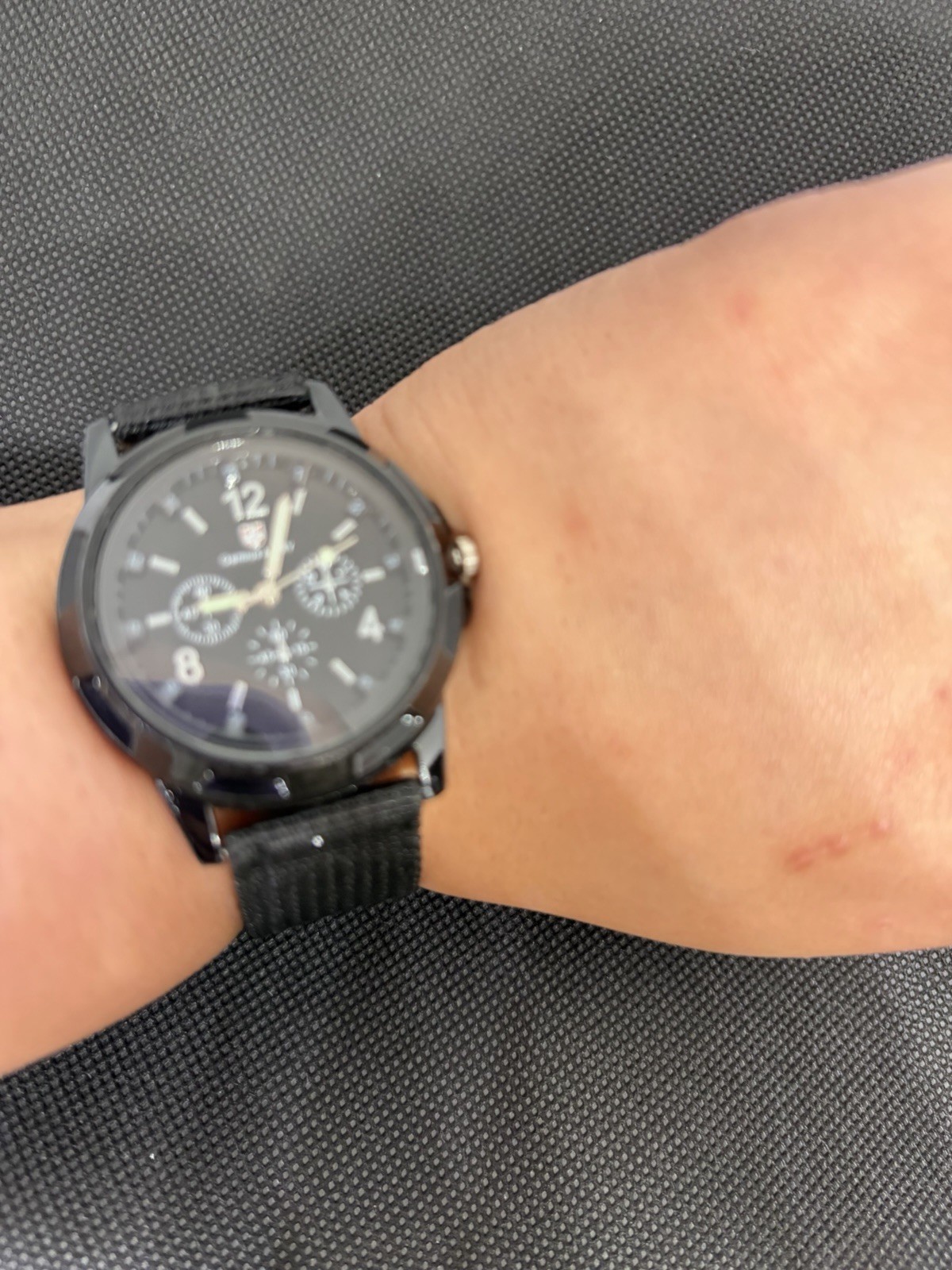 Genius Army Men’s Black Quartz Military Style Watch Nylon Strap Analog Watch