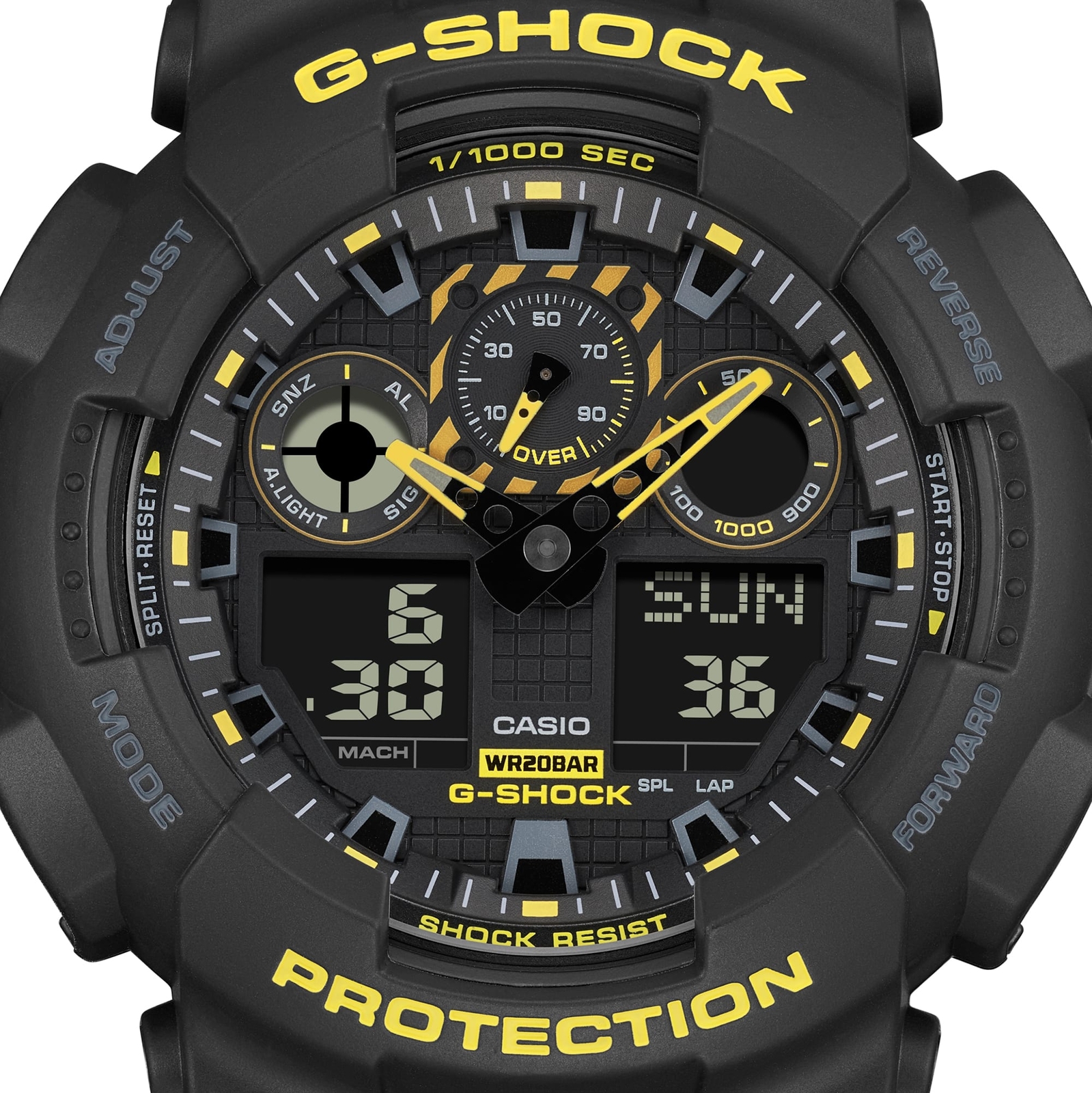 CASIO G-SHOCK GA-100CY-1AJF Caution Yellow Analog Digital Watch Black 51.2mm