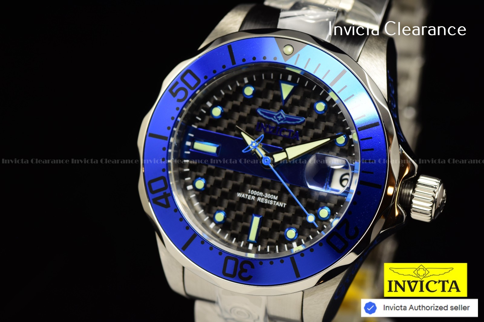 Invicta Pro Diver Mens Red Dial DUAL TIME Automatic Quartz Steel Watch 45814