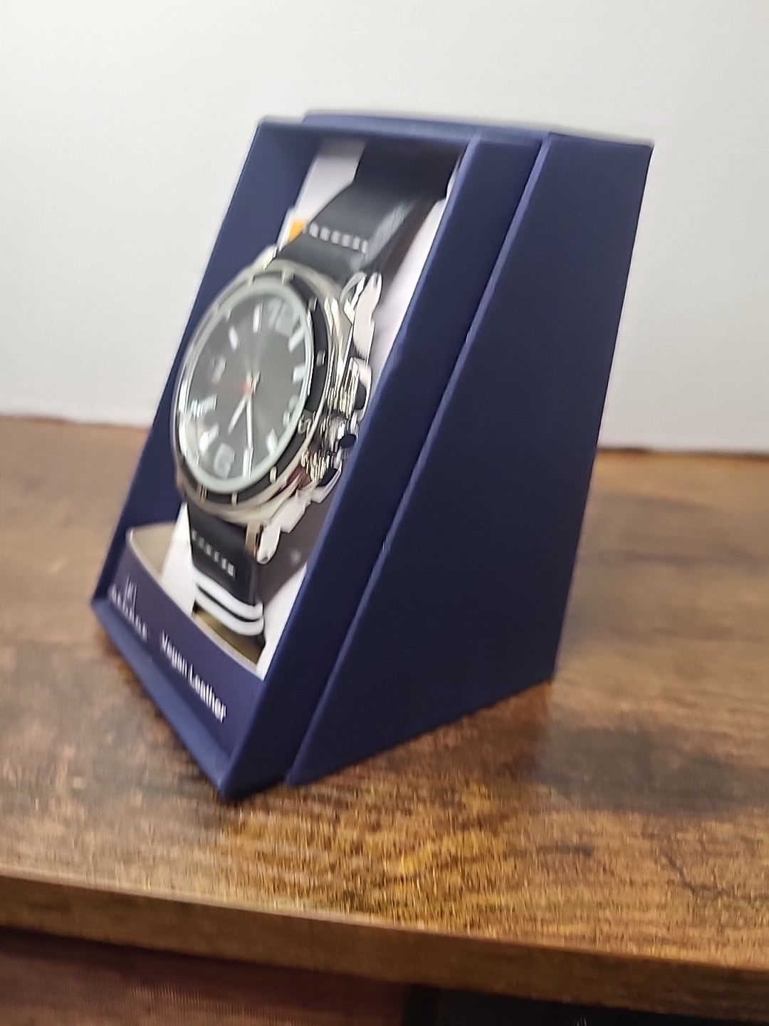 George Men’s Vegan Leather Watch Silver/Black