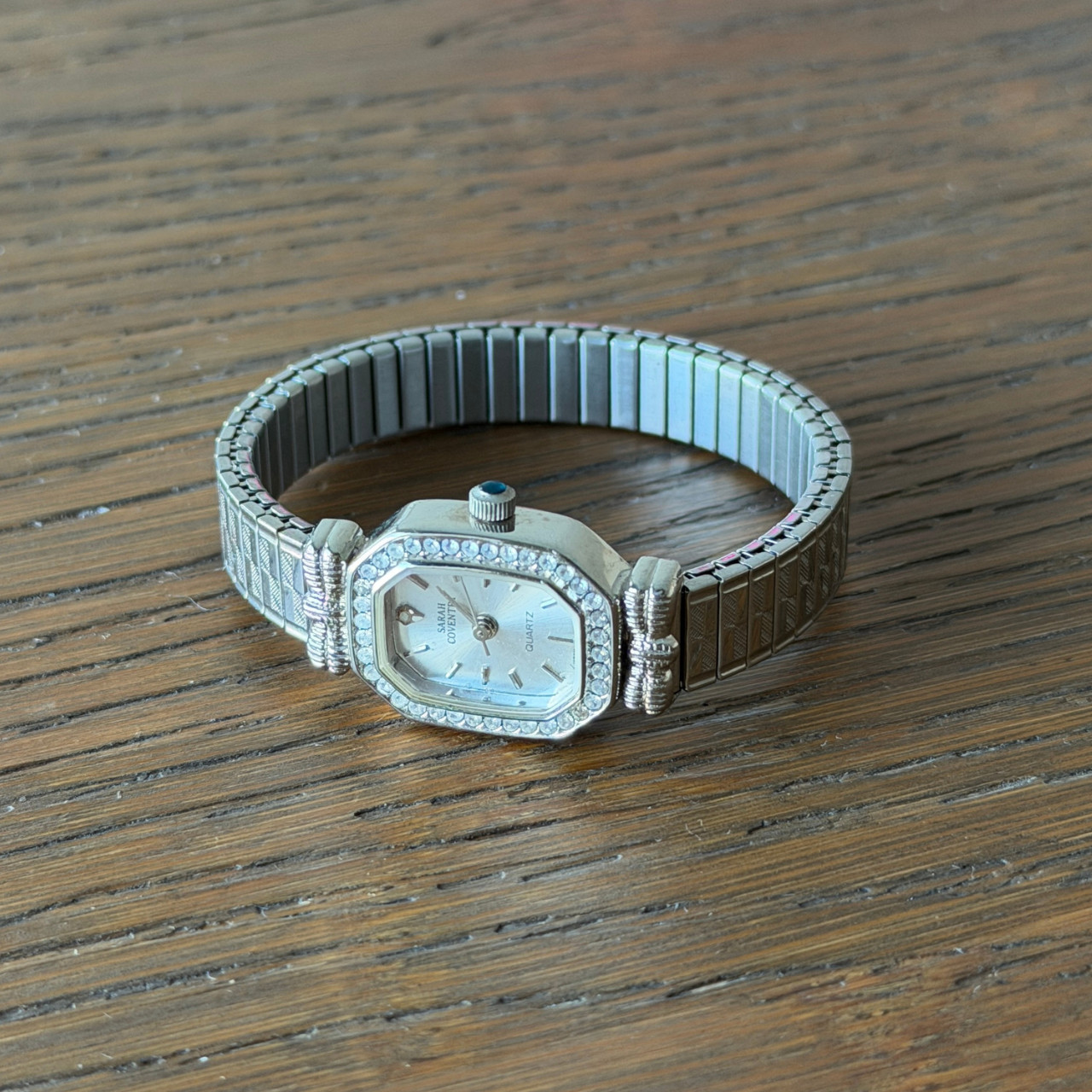 Vintage Sarah Coventry Silver Rhinestone Watch AS-IS Women’s Small