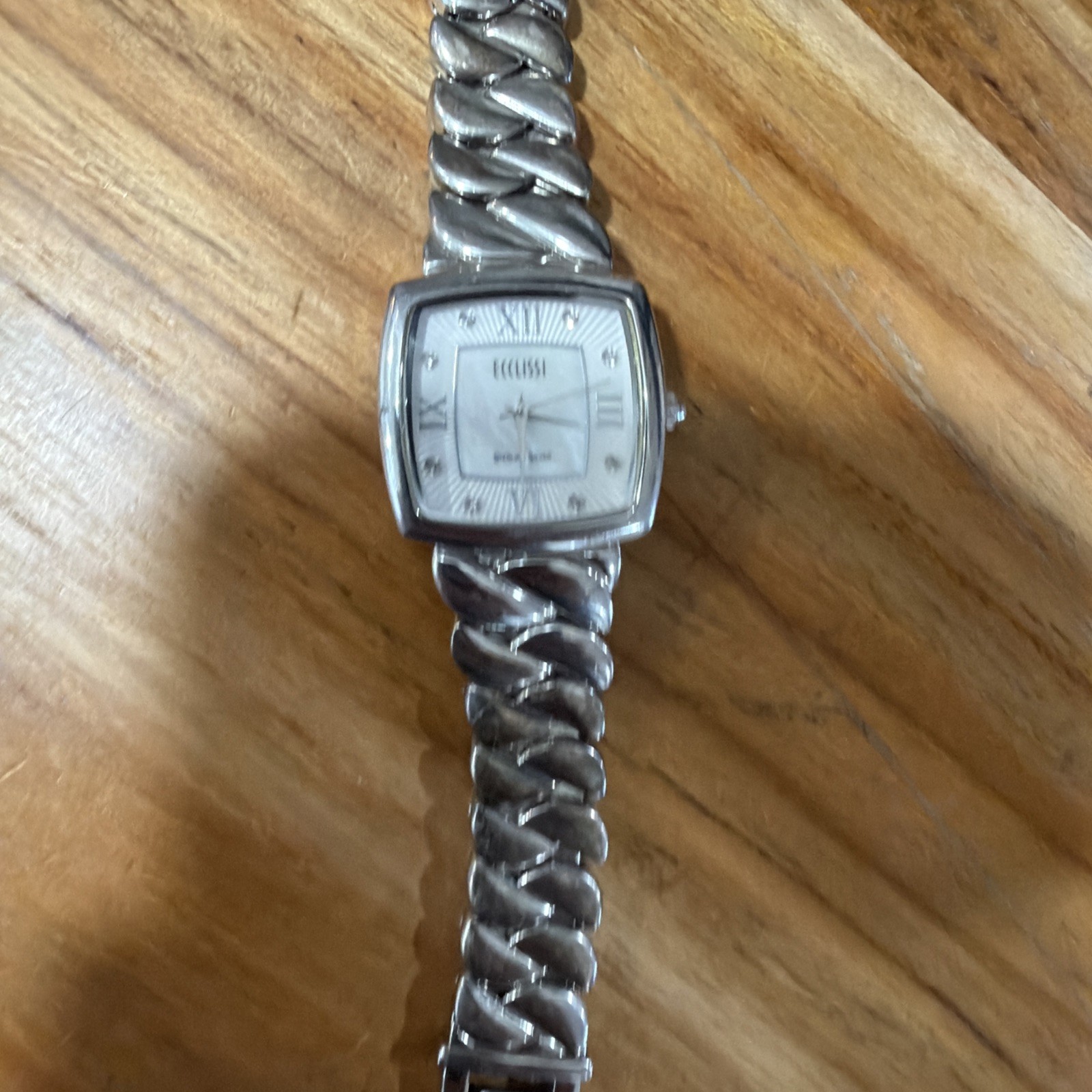 ECCLISSI STERLING SILVER CASE &925 BAND WOMEN WATCH NEW Battery 33535