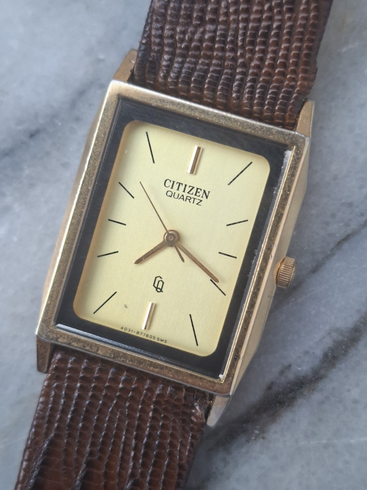 Citizen 4031-893468 SMW dress design gold tone quartz ladies lizard band watch