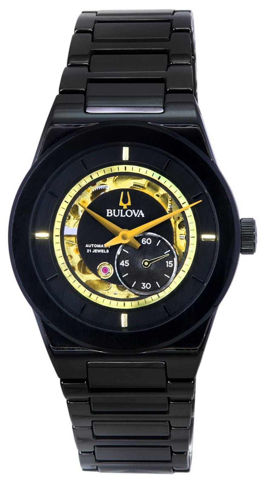 Bulova Modern Millennia Semi Skeleton Black Dial Automatic 98A291 Men’s Watch