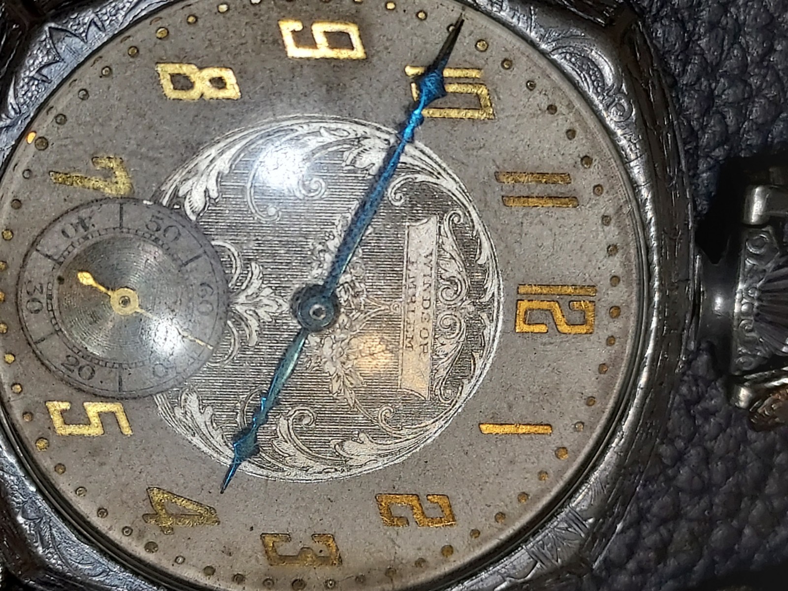 Vintage Art Deco Windsor Emblem Pocket Watch Jagot Swiss 6J Ticks Chain RUNS
