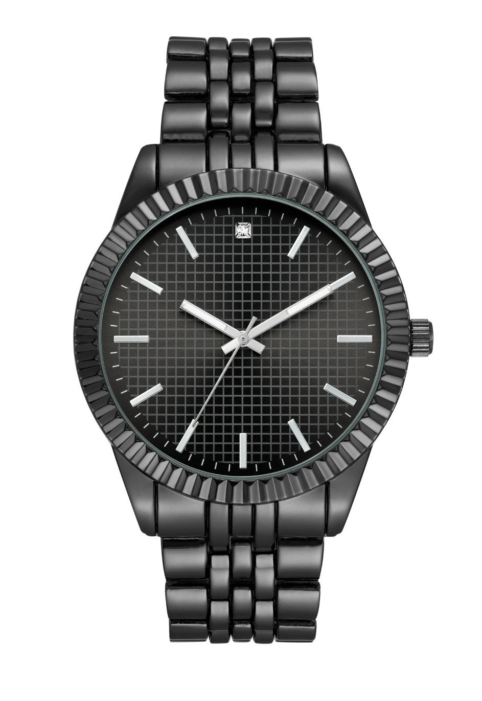 George Diamond Men’s Stainless Steel Bracelet Watch Gunmetal Grey Adjustable WOW