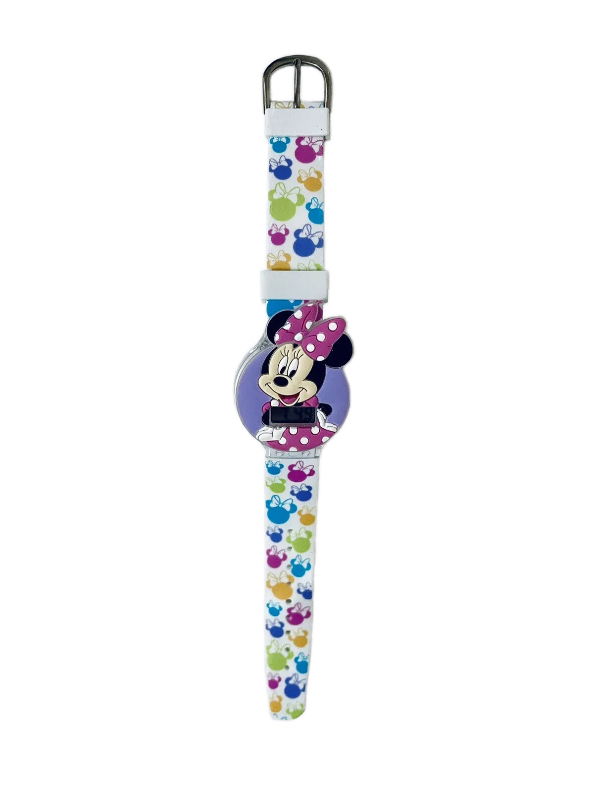 Disney Minnie Mouse Light Up Multi Color w/Sound Rubber Band kid’s Watch – NEW