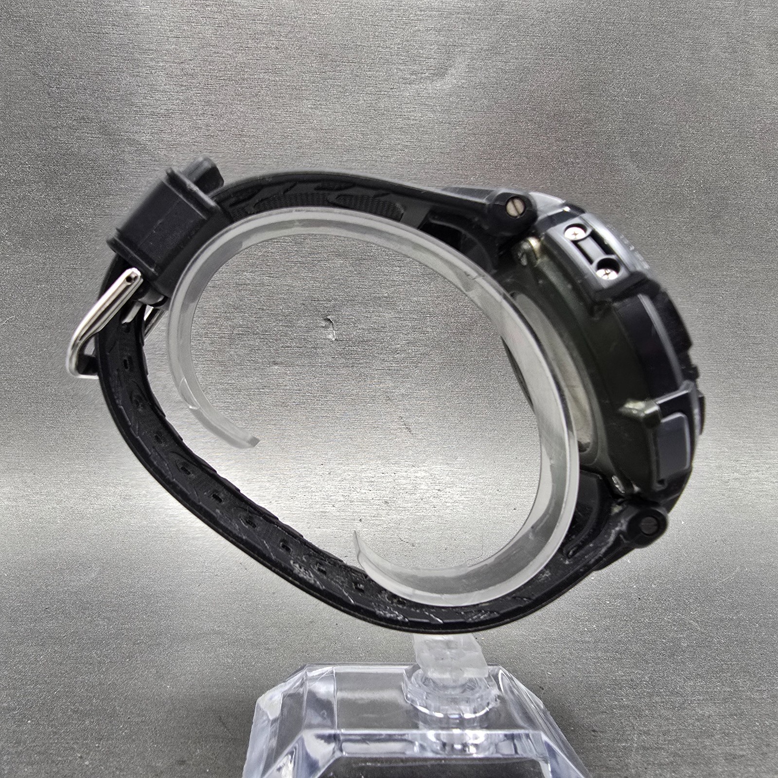 Casio Protek PAG-240 Watch Men 51mm Black Green triple Senor Alarm Solar Works