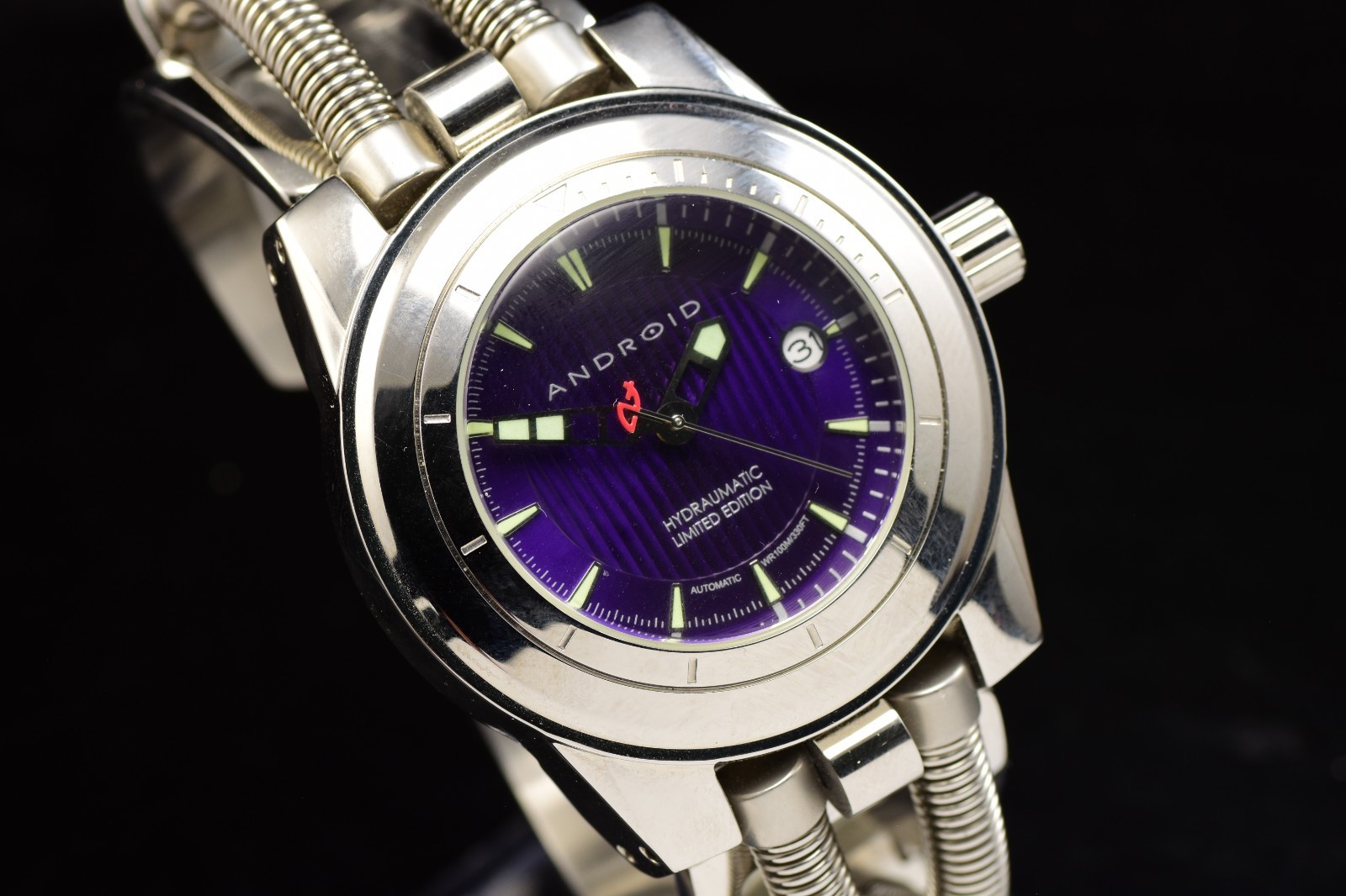 RARE ANDROID Aragon HYDRAUMATIC Lim. Ed. AD680 Purple Dial AUTOMATIC Men’s Watch