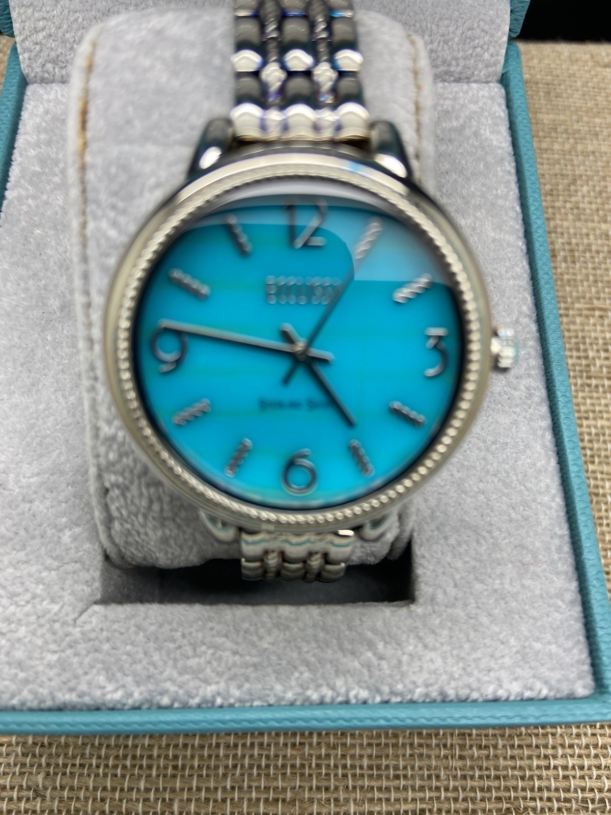Ecclissi STERLING SILVER SLEEPING BEAUTY TURQUOISE FACE LADIES WATCH 33820 NIB