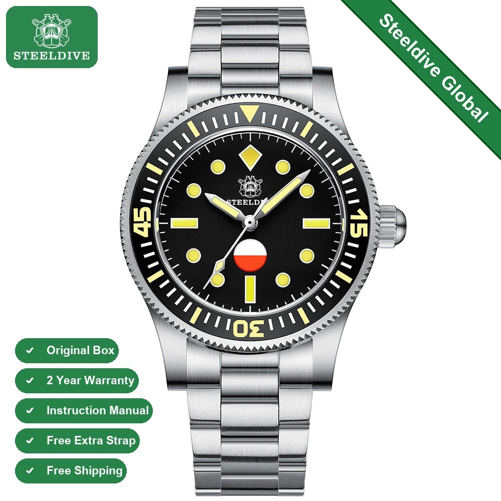 STEELDIVE SD1952T Mens 41mm 300M Automatic Dive Watch NH35 Sapphire Steel