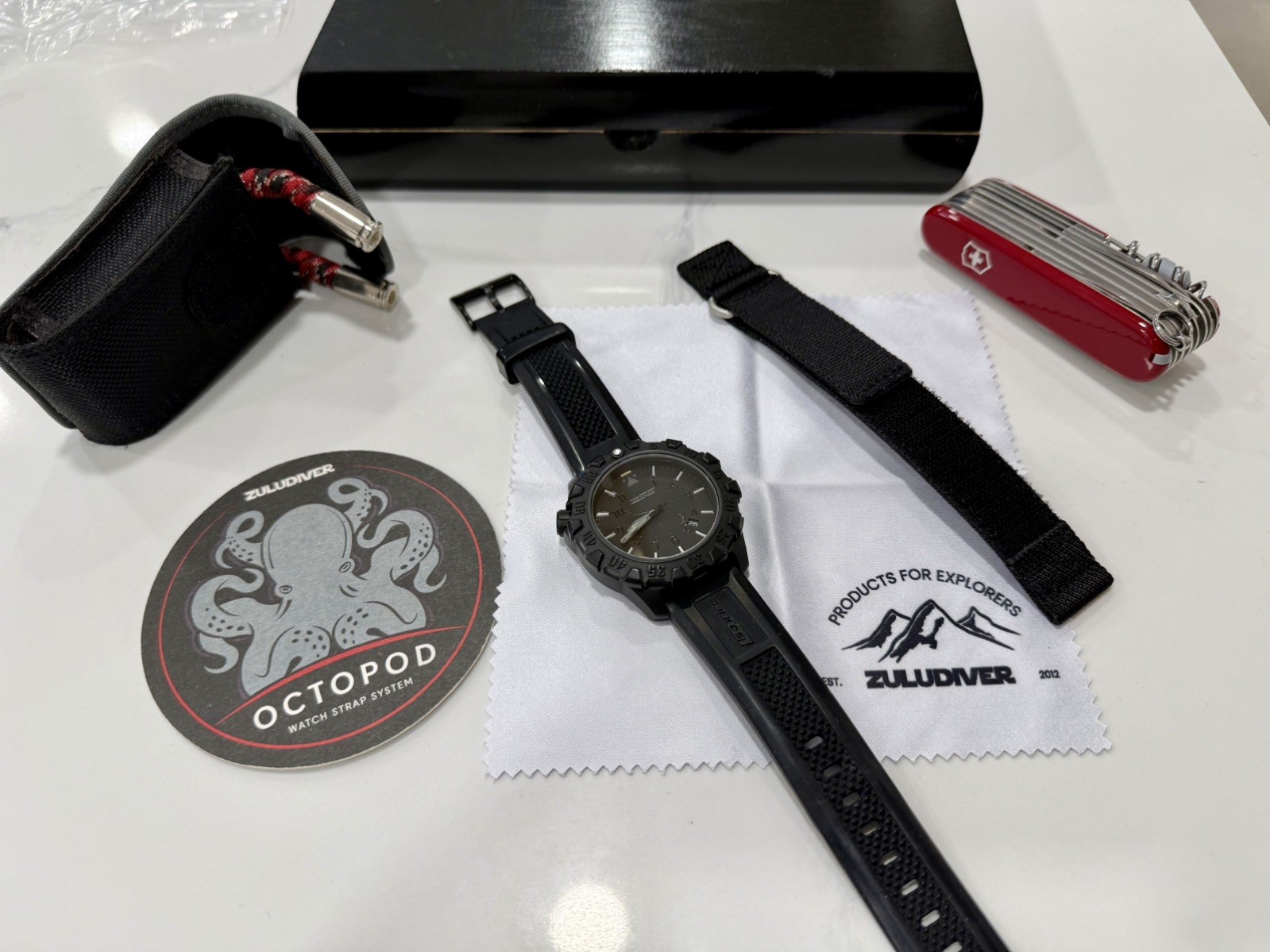 Isobrite Squadron MilSpec Zuludiver Auto Stealth Forged Carbon ISO1100 T100 45MM
